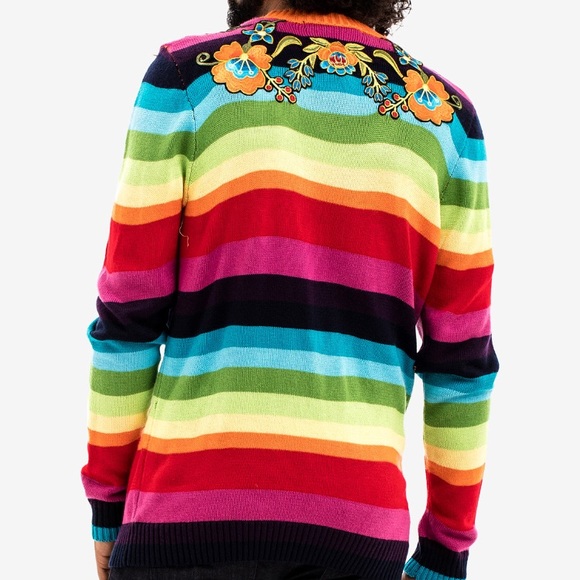 Hudson Nyc Rainbow Tiger Knit Sweater 